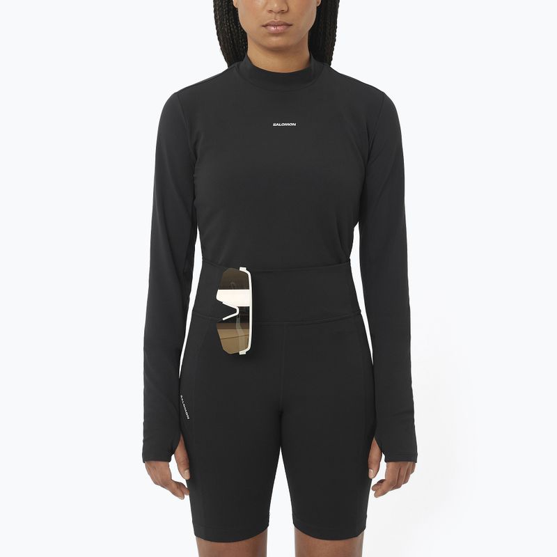 Damen-Langarmshirt zum Laufen Salomon Bliss deep black
