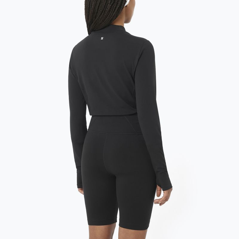 Damen-Langarmshirt zum Laufen Salomon Bliss deep black 3