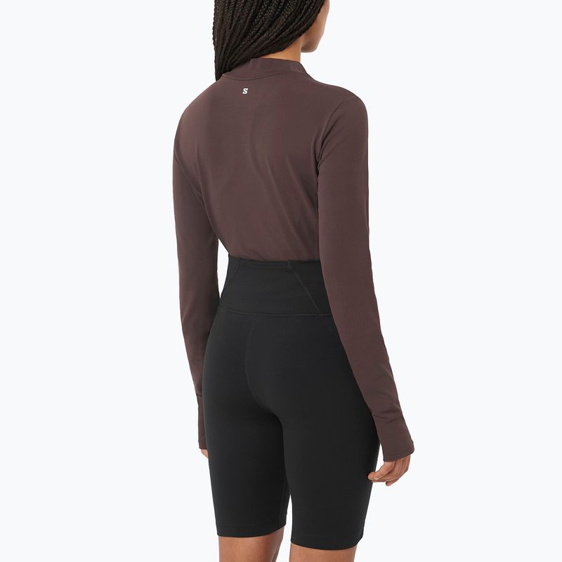 Damen-Langarmshirt zum Laufen Salomon Bliss Kaffeebohne 2