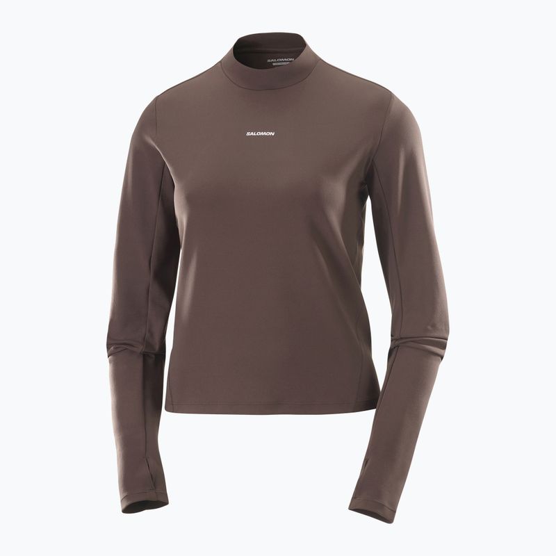 Damen-Langarmshirt zum Laufen Salomon Bliss Kaffeebohne 3