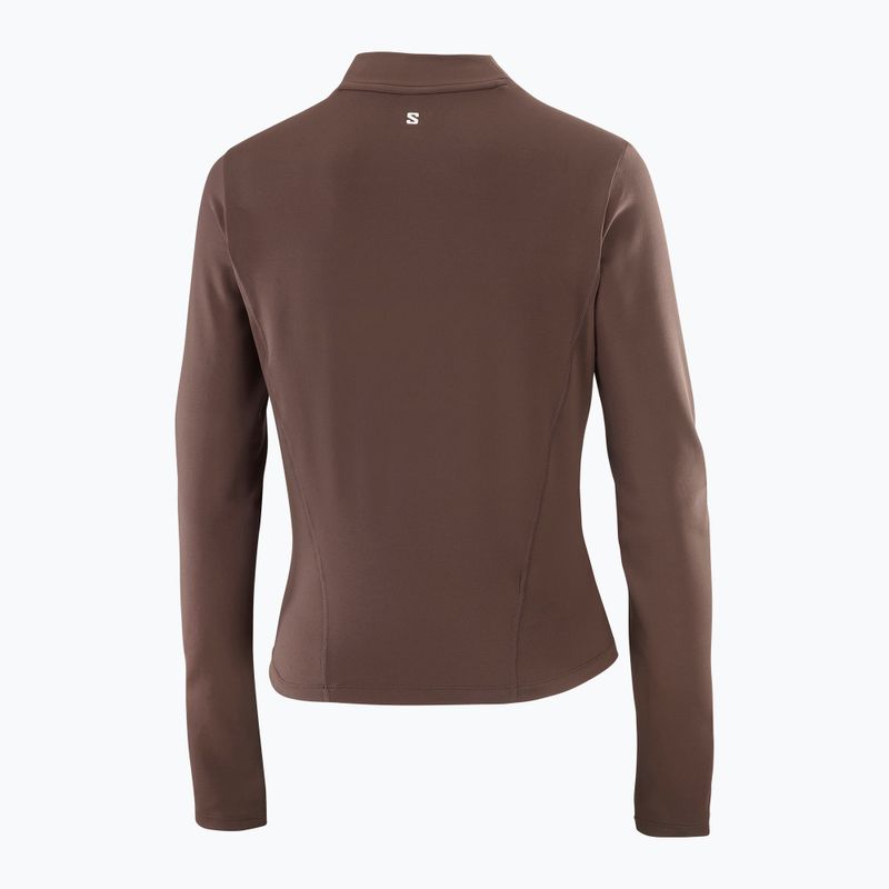 Damen-Langarmshirt zum Laufen Salomon Bliss Kaffeebohne 4