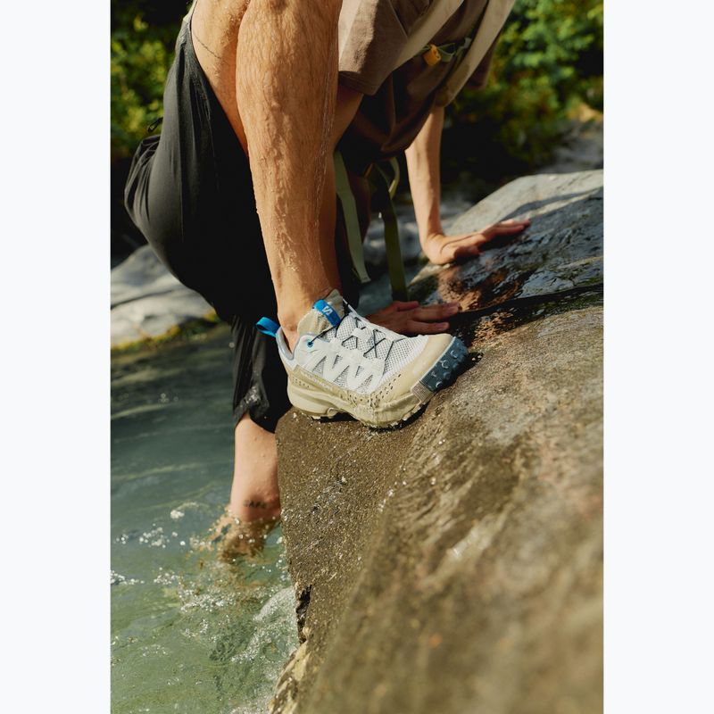 Herren-Trekkingschuhe Salomon Techamphibian 5 rainy day/desert tan/mykonos blue 9