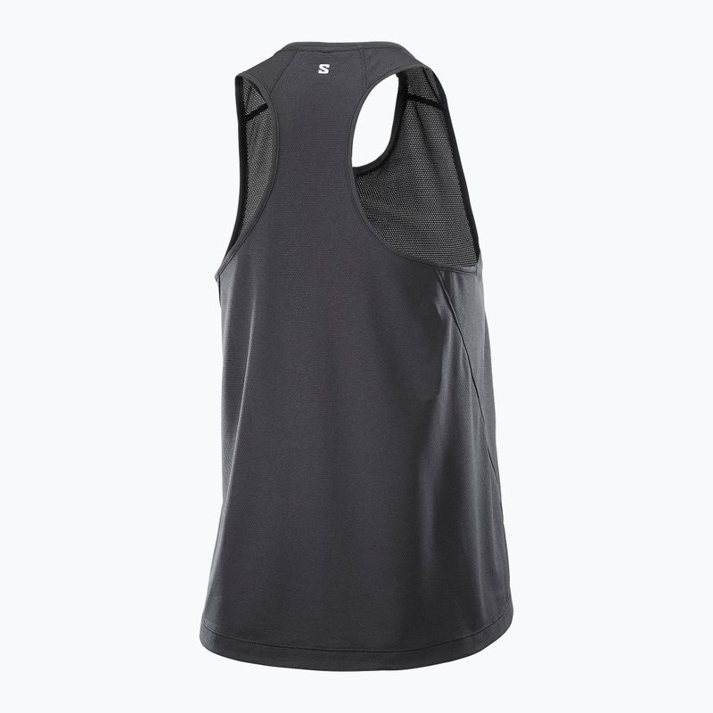 Damen-Laufshirt Salomon Shakeout Core Tank GFX deep black 5