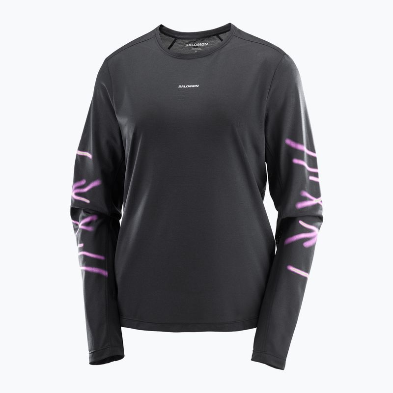 Damen-Lauf-Longsleeve Salomon Shakeout Core deep black 3
