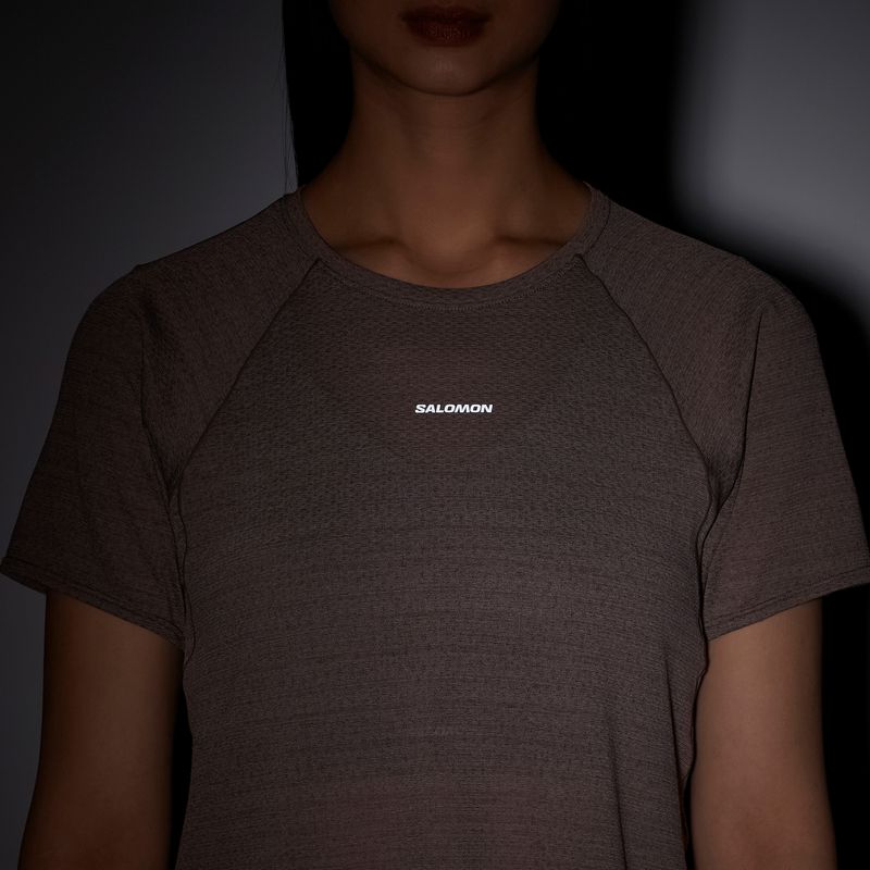 Damen-Laufshirt Salomon Shakeout Air Cropp iron 4