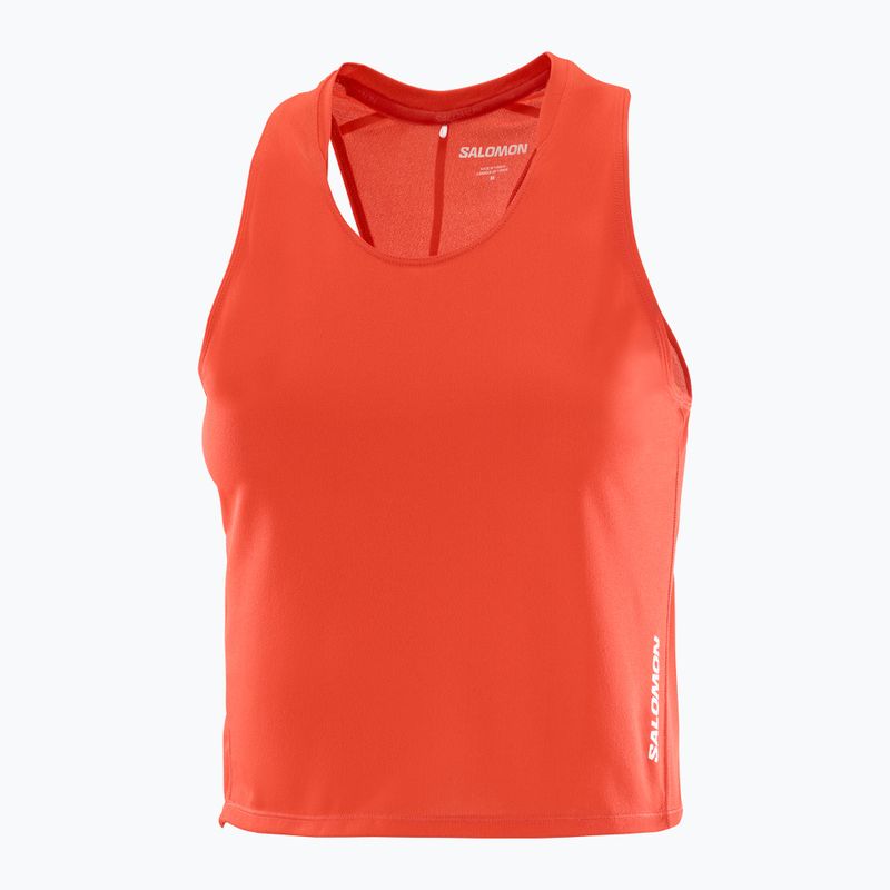 Damen-Laufshirt Salomon Sense Aero Short Tank fiery red 4