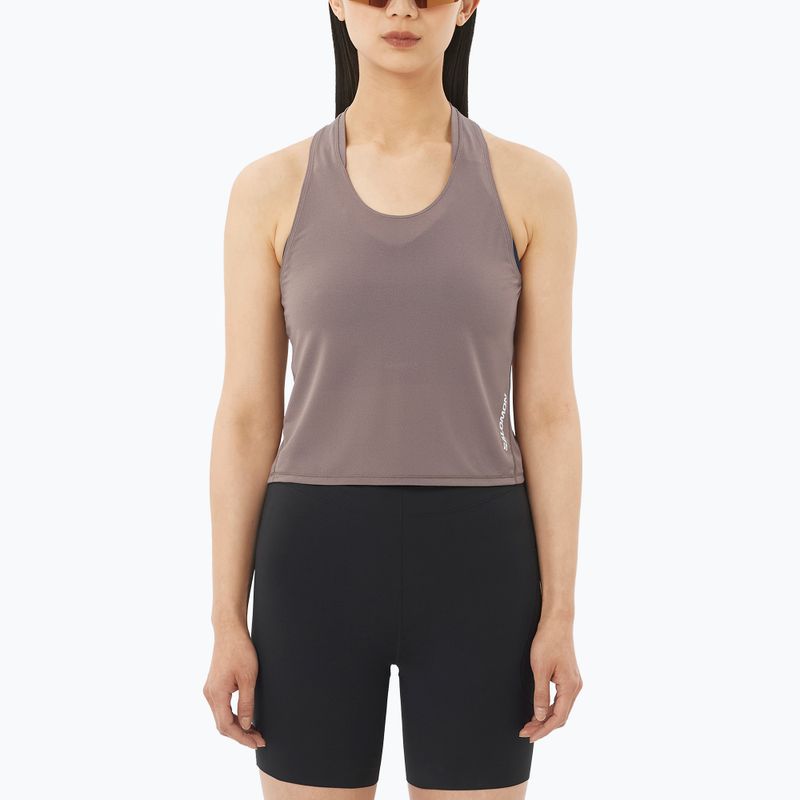 Damen-Laufshirt Salomon Sense Aero Short Tank iron