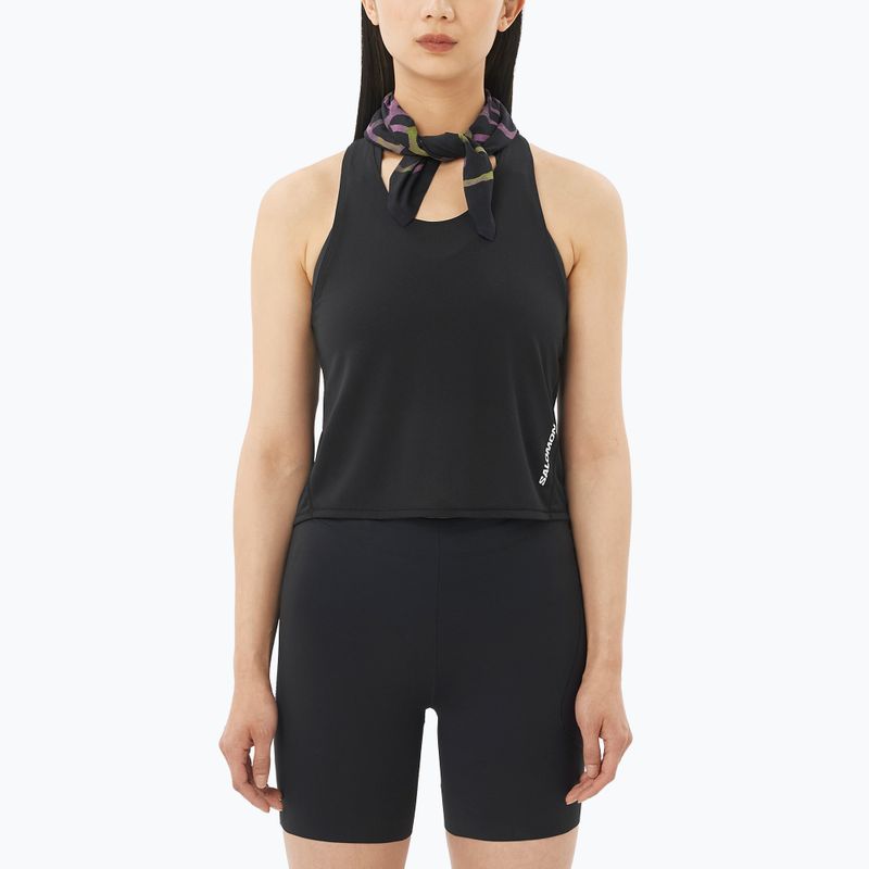 Damen-Laufshirt Salomon Sense Aero Short Tank deep black