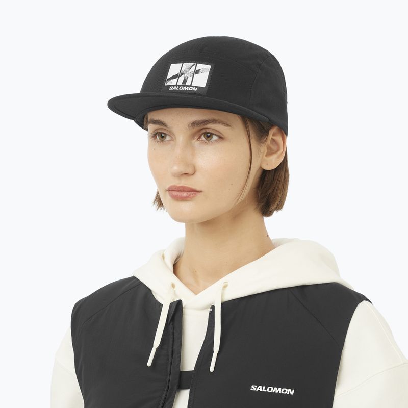 Basecap Salomon Wild Rays 5 Deep Black Panel 2