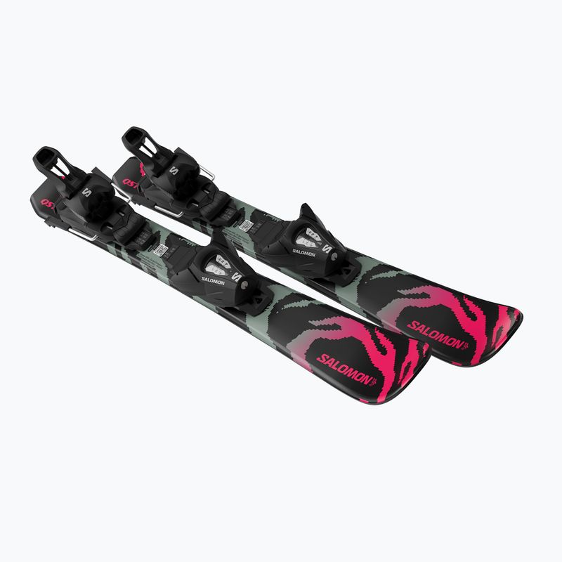 Kinder-Alpinski mit Bindung Salomon QST Jr Black XS + C5 GW black/neon punch 4