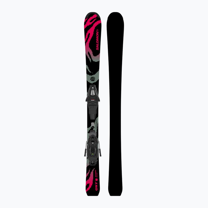 Kinder-Alpinski mit Bindung Salomon QST Jr Black S + C5 GW black/neon punch 3