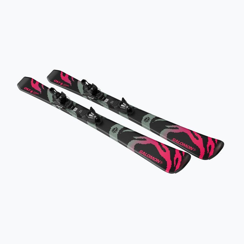Kinder-Alpinski mit Bindung Salomon QST Jr Black S + C5 GW black/neon punch 4