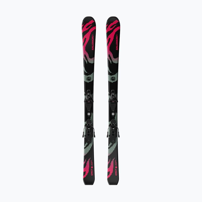 Kinder-Alpinski mit Bindung Salomon QST Jr Black M + L6 GW black/neon punch