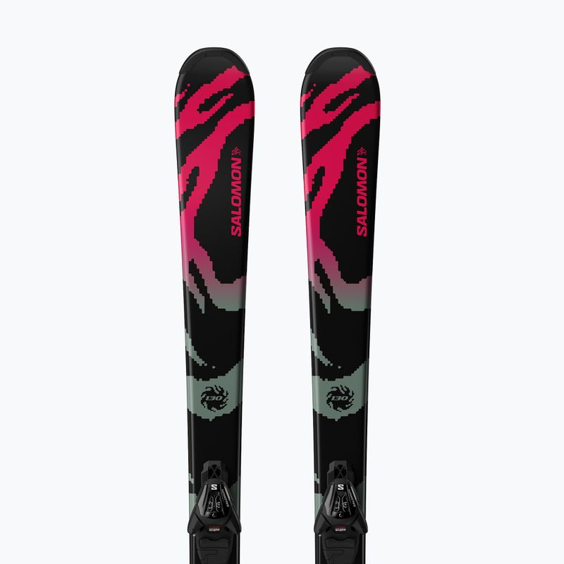 Kinder-Alpinski mit Bindung Salomon QST Jr Black M + L6 GW black/neon punch 5