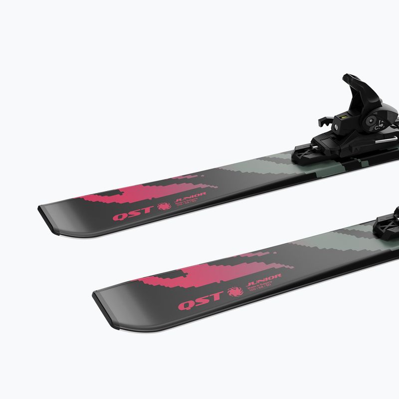 Kinder-Alpinski mit Bindung Salomon QST Jr Black M + C5 GW black/neon punch 6