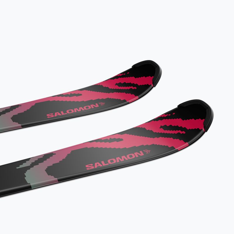 Kinder-Alpinski mit Bindung Salomon QST Jr Black M + C5 GW black/neon punch 7