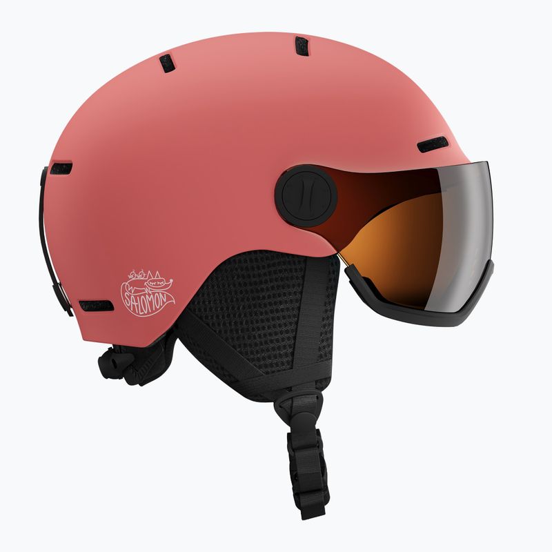 Kinder-Skihelm Salomon Orka Visor Jr S2 sun kissed coral 3