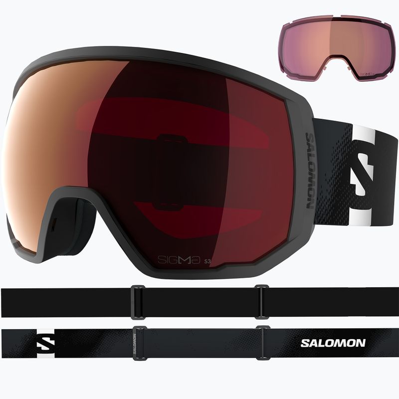 Skibrille Salomon Radium Pro Outline Sigma S3+S1 black/sigma fire red/sigma light blue 2
