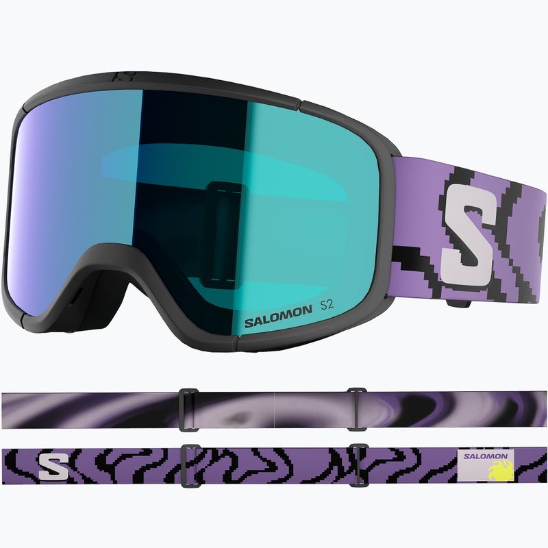 Skibrille Salomon Aksium 2.0 S S2 black pansy/ml mid blue 2