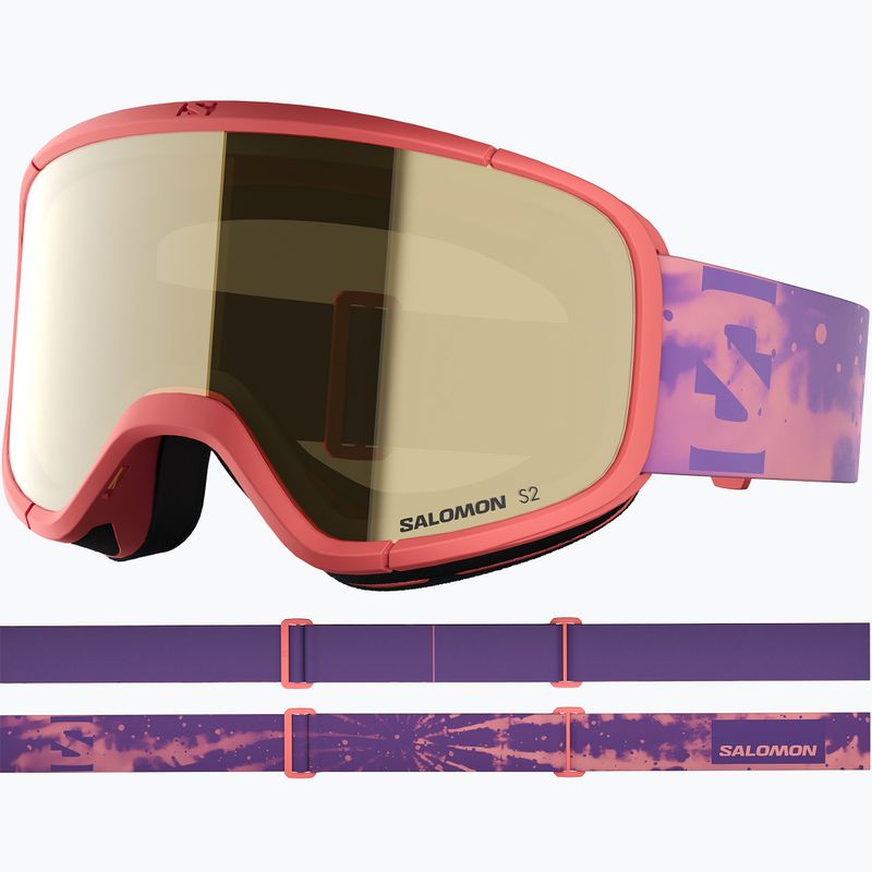Kinder-Skibrille Salomon Lumi Acces Jr S2 sun kissed coral/flash gold 2