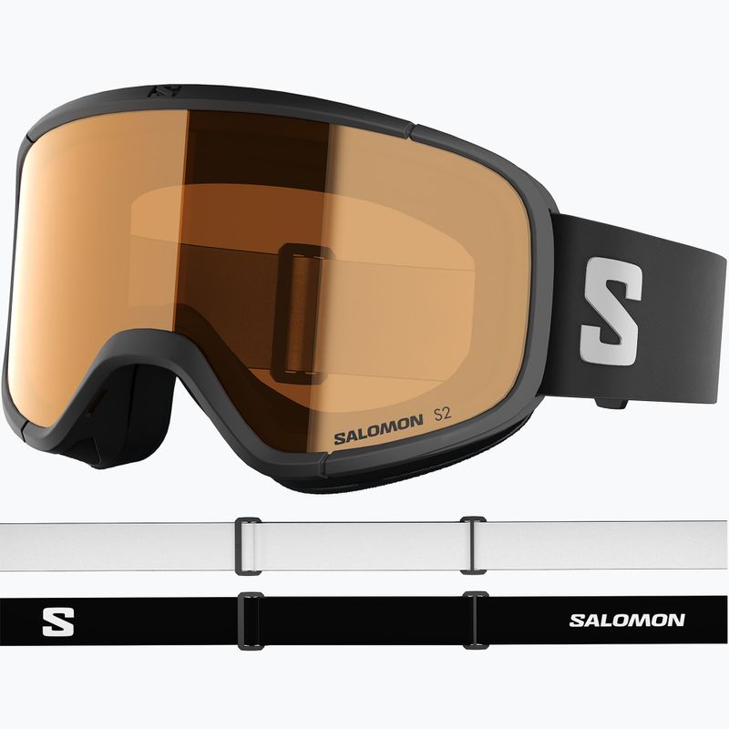 Kinder-Skibrille Salomon Rio S2 black/flash tonic orange 2