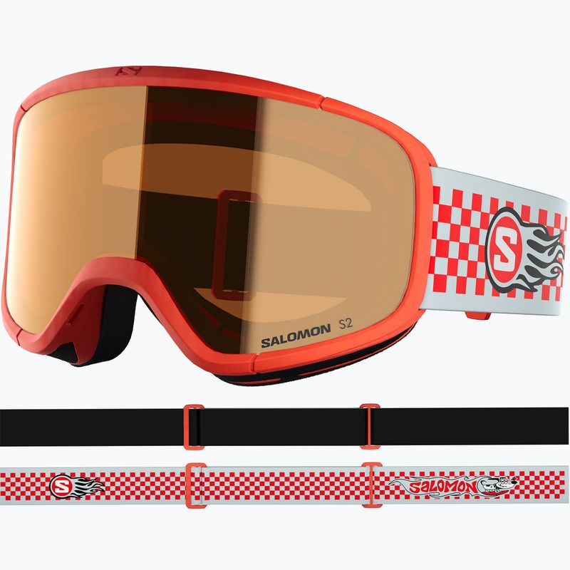 Kinder-Skibrille Salomon Rio S2 cherry tomato/flash tonic orange 2
