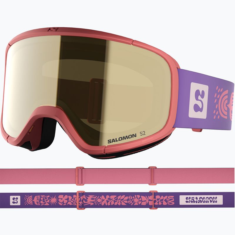 Kinder-Skibrille Salomon Rio S2 smoke blue/flash gold 2