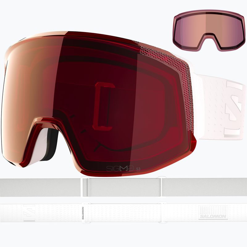 Skibrille Salomon Skarn Prime Sigma S3+S1 white/sigma fire red/sigma light blue 2