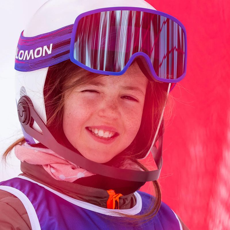 Kinder-Skihelm Salomon Equipe Fis + Chinguard Jr white/race blue 6