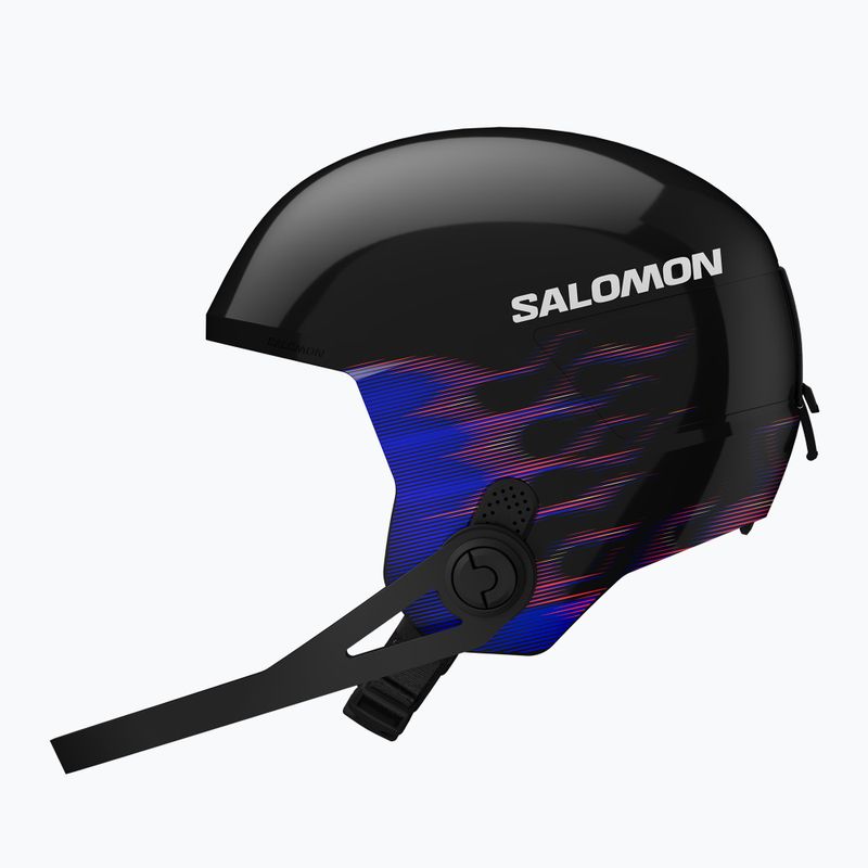 Kinder-Skihelm Salomon Equipe Fis + Chinguard Jr black/flames 4