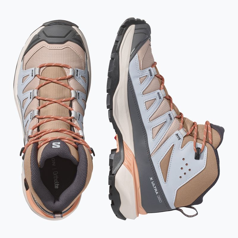 Damen-Trekkingschuhe Salomon X Ultra 360 MID GTX oxford tan/pearl blue 6