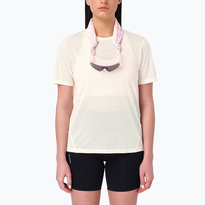 Damen-Laufshirt Salomon Shakeout Core GFX SS Tee whisper white/pink frosting