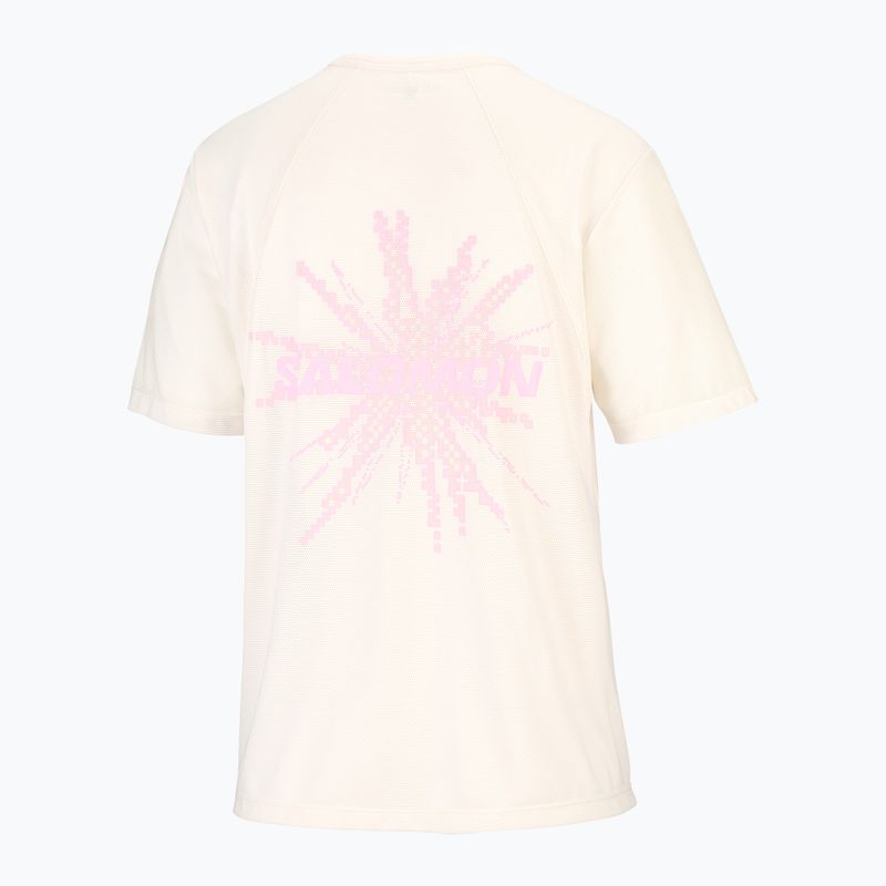 Damen-Laufshirt Salomon Shakeout Core GFX SS Tee whisper white/pink frosting 6