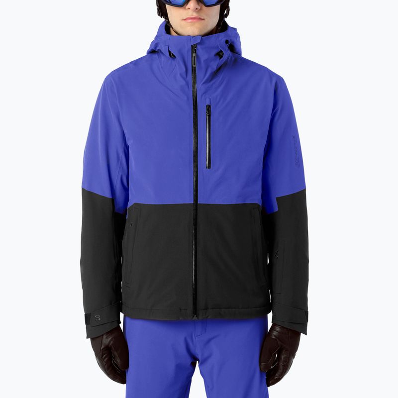 Herren-Skijacke Salomon Highland clematis blue/deep black