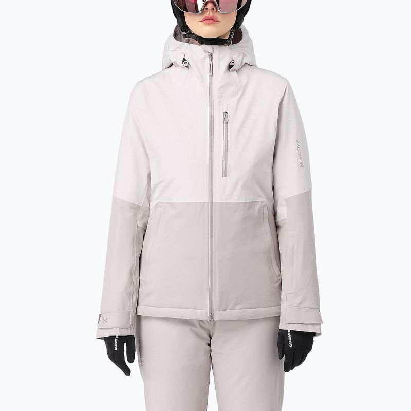 Damen-Skijacke Salomon Highland white sand/silver cloud