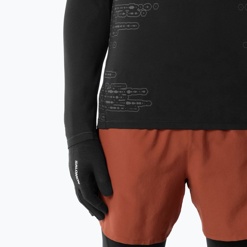 Lauf-Langarmshirt für Herren Salomon Sense Aero GFX Tee LS deep black/black beauty 3