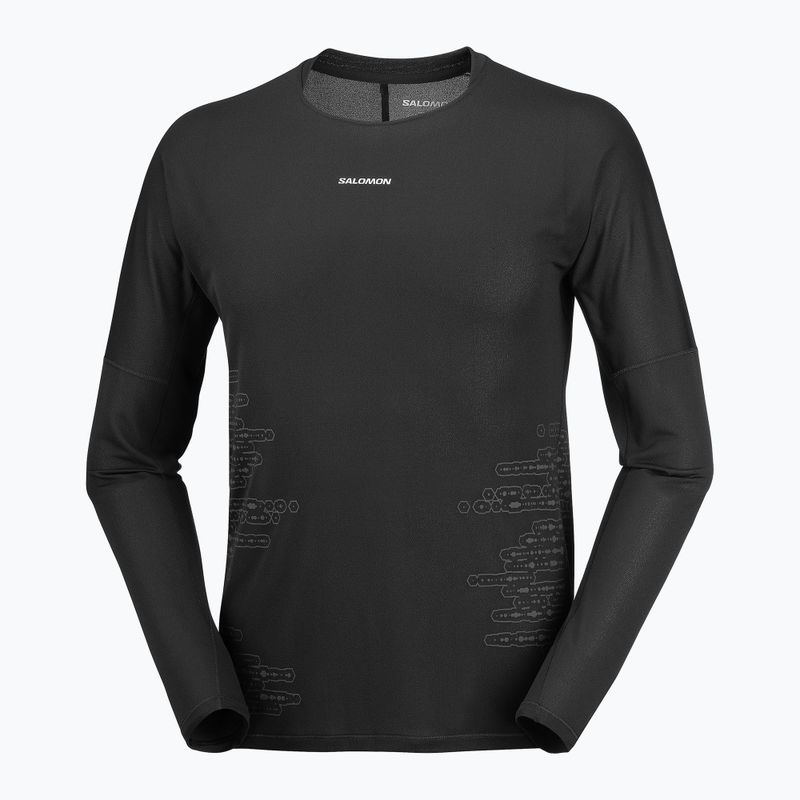 Lauf-Langarmshirt für Herren Salomon Sense Aero GFX Tee LS deep black/black beauty 4