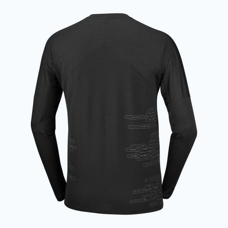 Lauf-Langarmshirt für Herren Salomon Sense Aero GFX Tee LS deep black/black beauty 5