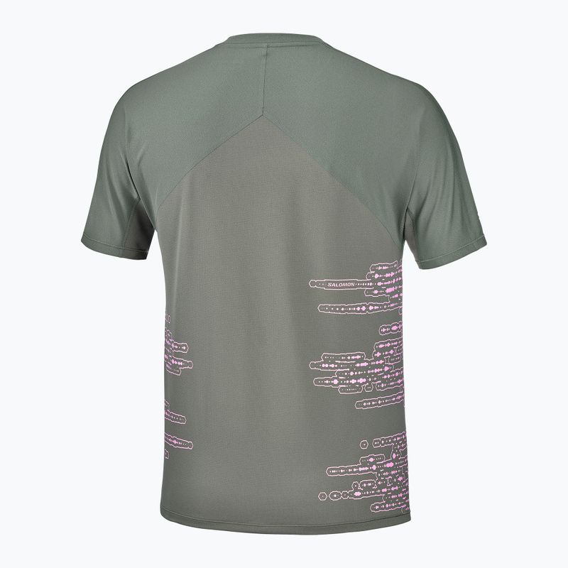 Herren-Laufshirt Salomon Sense Aero GFX Tee SS castor gray/pink frosting 5