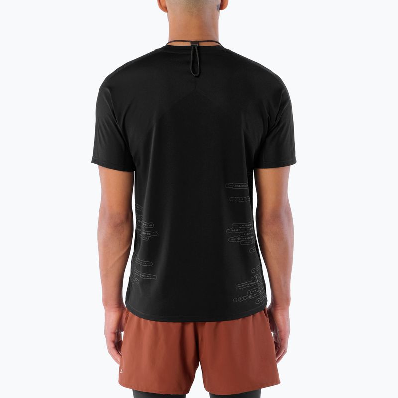 Herren-Laufshirt Salomon Sense Aero GFX Tee SS deep black/black beauty 2