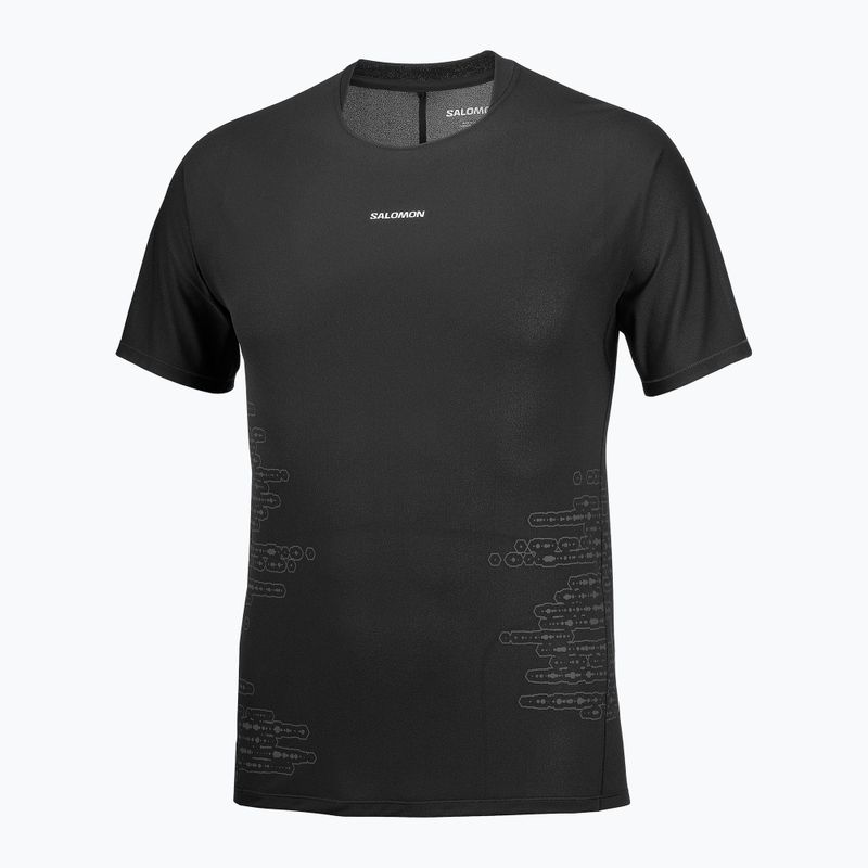 Herren-Laufshirt Salomon Sense Aero GFX Tee SS deep black/black beauty 4