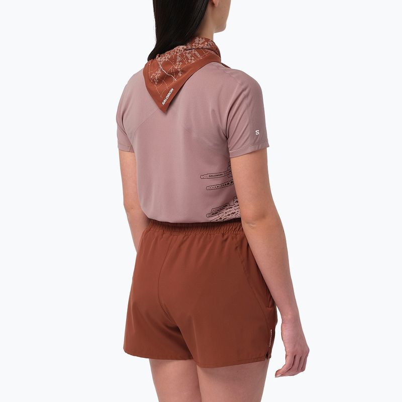 Damen-Laufshirt Salomon Sense Aero GFX Tee SS antler/chocolate fondant 2