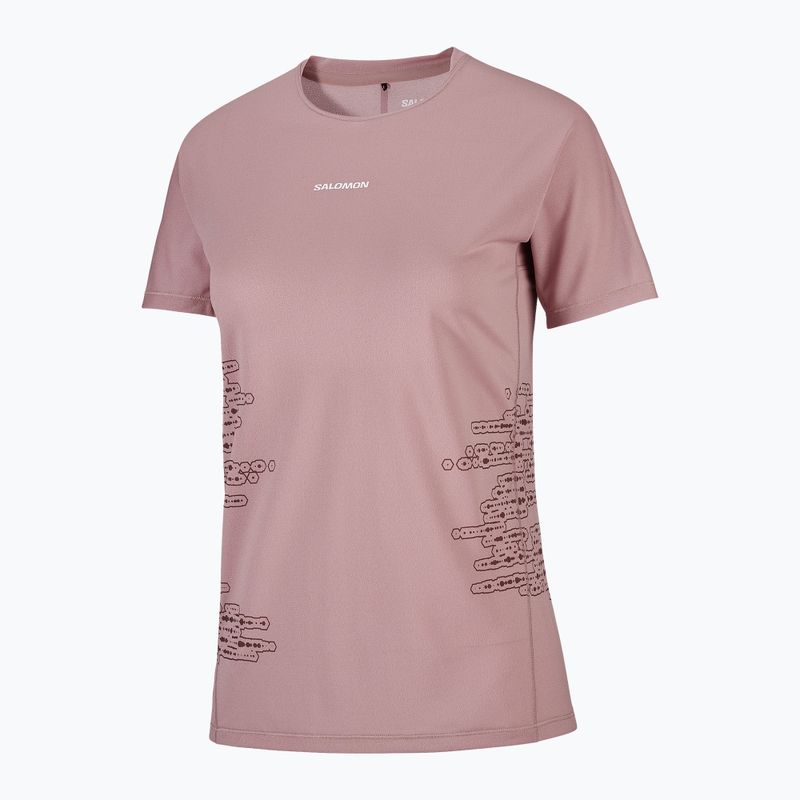 Damen-Laufshirt Salomon Sense Aero GFX Tee SS antler/chocolate fondant 3