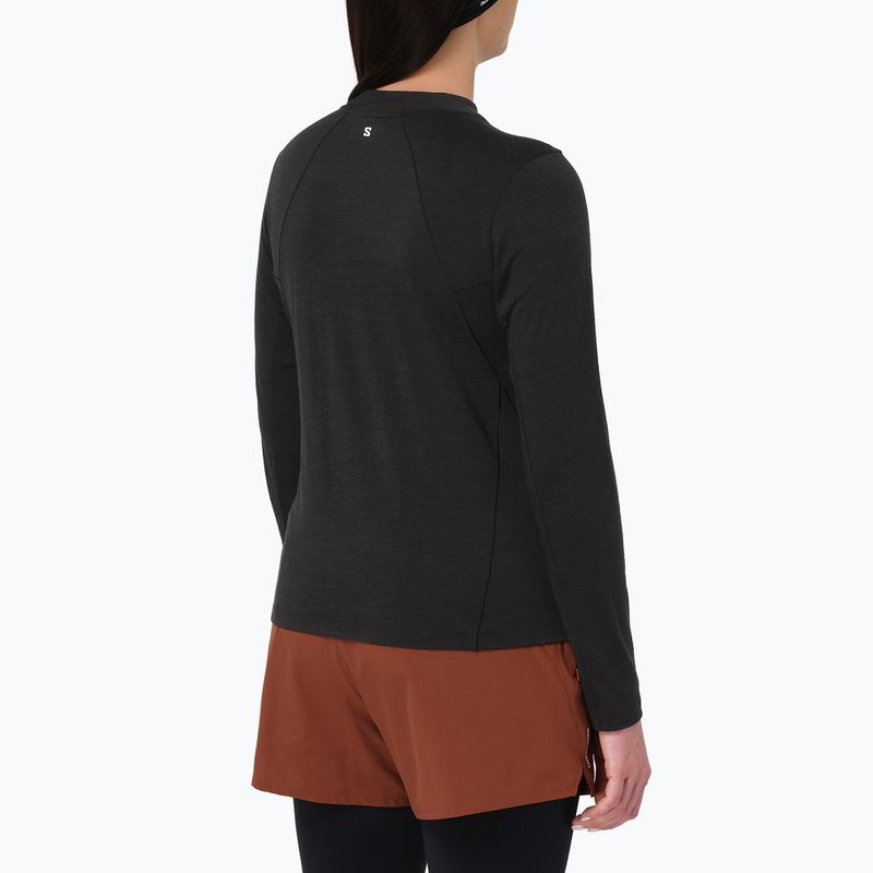 Damen-Laufshirt mit langen Ärmeln Salomon Sense Merino Tee LS deep black 2