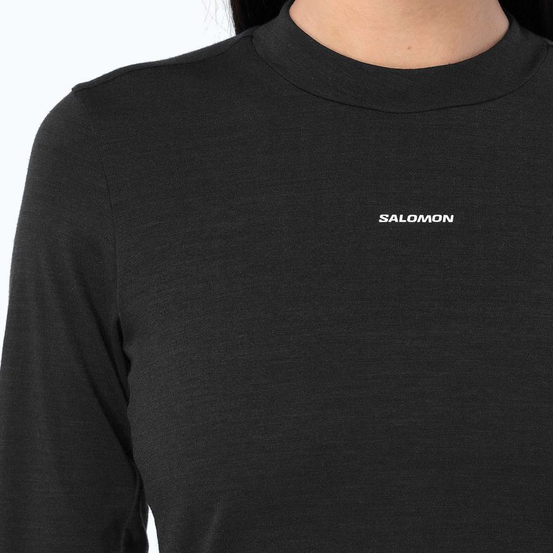 Damen-Laufshirt mit langen Ärmeln Salomon Sense Merino Tee LS deep black 3