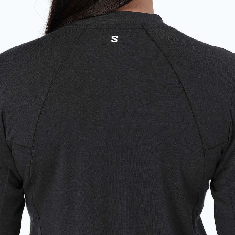 Damen-Laufshirt mit langen Ärmeln Salomon Sense Merino Tee LS deep black 4