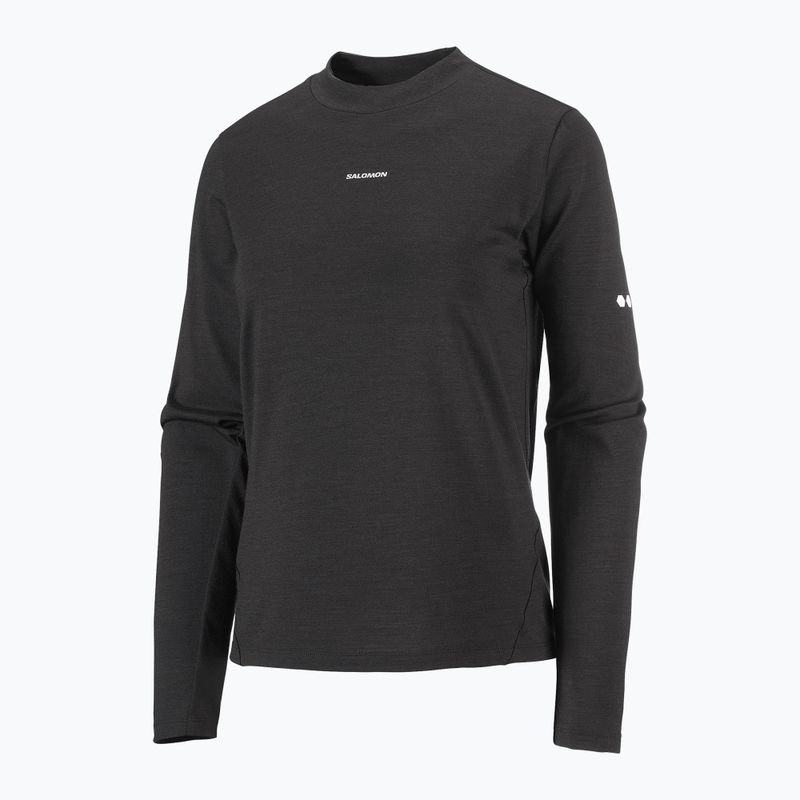 Damen-Laufshirt mit langen Ärmeln Salomon Sense Merino Tee LS deep black 5