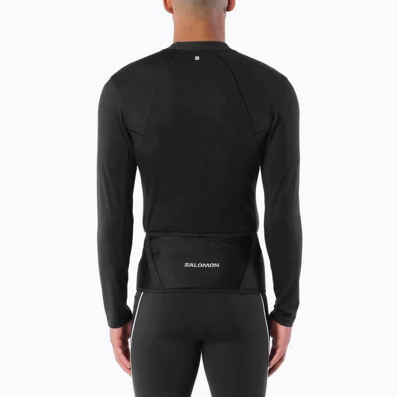 Lauf-Langarmshirt für Herren Salomon Sense Merino Tee LS deep black 2