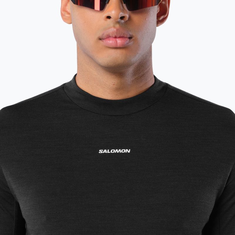 Lauf-Langarmshirt für Herren Salomon Sense Merino Tee LS deep black 3