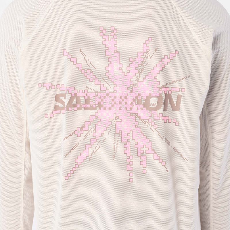 Lauf-Langarmshirt für Herren Salomon Shakeout Core Tee GFX LS whisper white/pink frosting 3